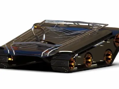 Snow-puller futuristic car 3D model