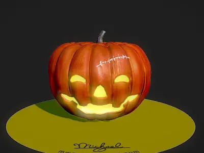 Jack  pumpkin Low-poly 3D model