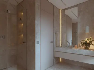 Highrise apartment bathroom 3D model