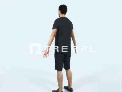 Jest 01B Animated Rigged Summer Casual Man Low-poly 3D model
