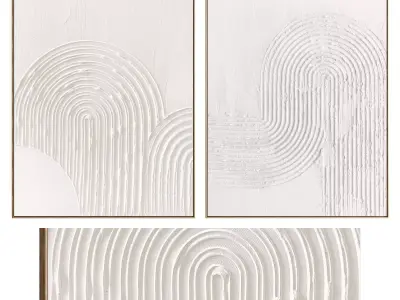 Plaster Two Photo Frame 470 Low-poly 3D model