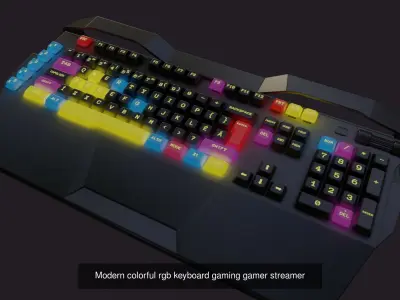 rgb Keyboard lowpoly gameready pack collection old modern