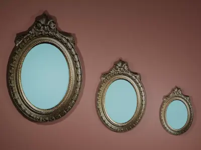 LOW POLY GOLD MIRROR  Free low-poly 3D model