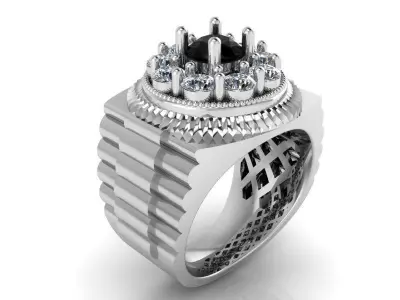 Diamond Watch Style Ring 2131 3D print model