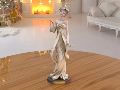 Girl Bag Statue low-poly PBR Ornament figurine VR-AR Low-poly 3D model