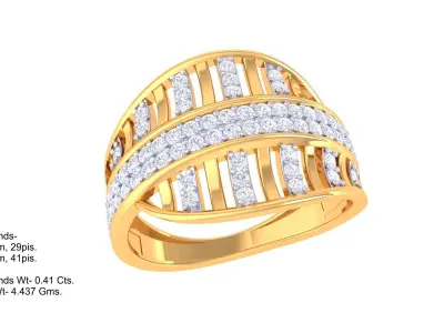Ladies diamond ring 3D print model buy