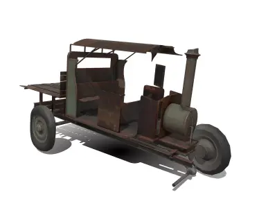 DamagedTruck tractor - tractor Free 3D model