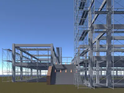 Town hall building under construction 25-56 3D model