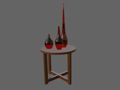 Glass Vases and Table - Vasos de Vidro Low-poly 3D model