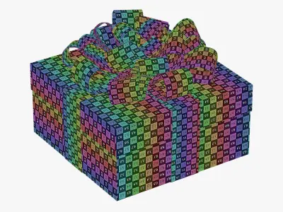 Christmas gift box 03 3D model