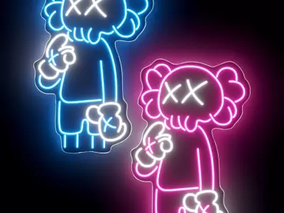 Kaws Neon Sign 3D model order
