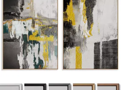 Abstract Painting Frame set 3D model 47