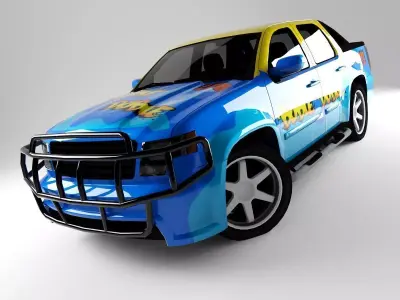 Car Rock Pickup Low-poly 3D model