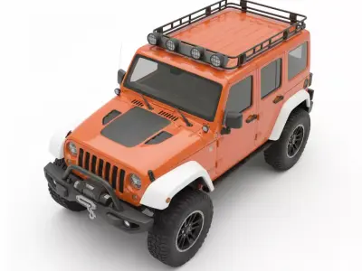 Modern Off-Road 4x4 SUV Low-poly 3D model