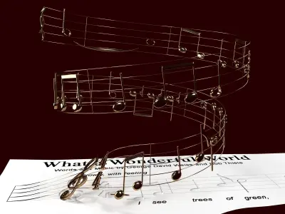 What a wonderful world - Louis Armstrong - Notes 3D model