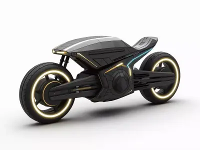 Cyberpunk Light Cycle 3D Model Futuristic Vehicle Low-poly 3D model