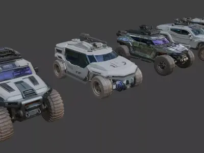 scifi rovers set 1 3D model