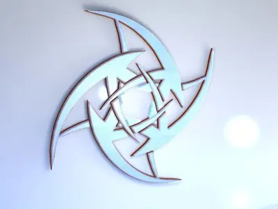 Lights colorful butterfly on wall Free 3D model