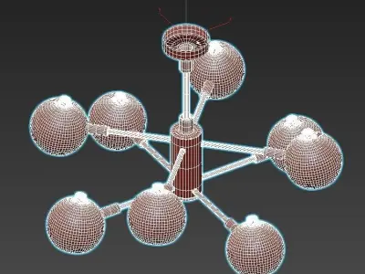 svenn chandelier with six lights gold 3D model