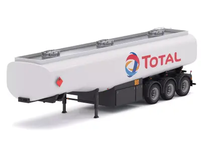 Total Fuel Semi Tank Trailer 3D model