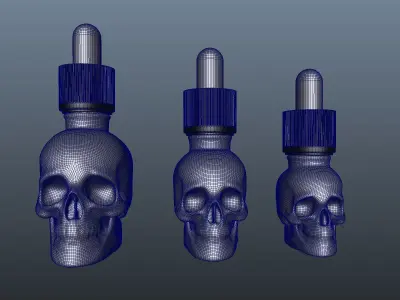 Skull Dropper Bottle 3D model