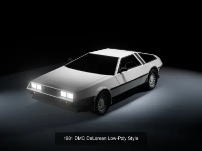 Low-Poly DeLorean Collection 3D Model Pack