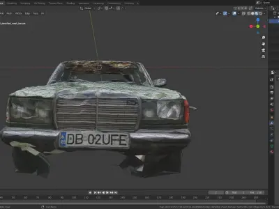 Abandoned car photoscanned with 8k texture LOW-POLY  Low-poly 3D model