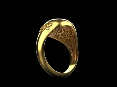 Round signet for men  20   3D print model