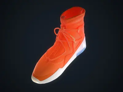  Nike Air Fear of God - Orange Low-poly 3D model