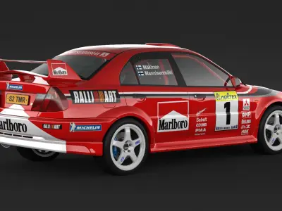 Mitsubishi Lancer Evolution 6 Rally Car 3D model