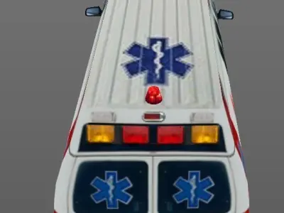 Ambulance Car lowpoly 3D model Low-poly 3D model