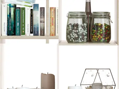 Ikea Kallax with decorative set 3D model