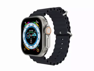 Apple Watch Ultra Ocean Band Midnight Color 3D Model Low-poly 3D model