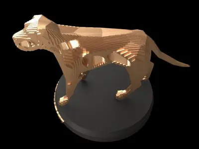 Parametric V English Mastiff Low-poly 3D model