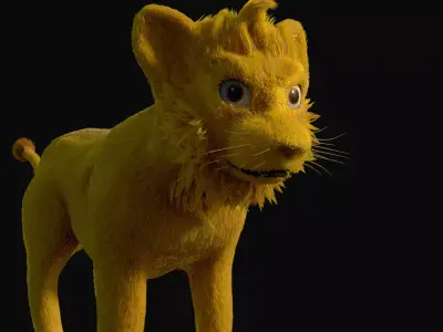 Lion Cub Rigged 3D model
