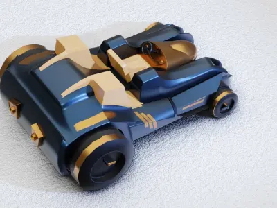 Toy Car Open Roof Low-poly 3D model Low-poly 3D model