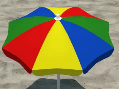 Beach Environments Umbrellas Bundle 3D model