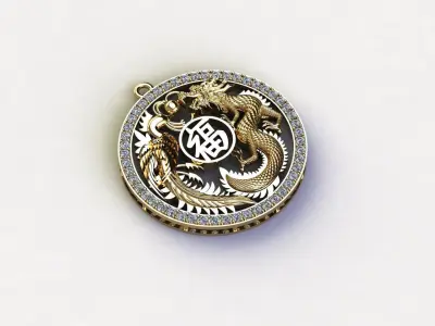 Dragon and Phonex Pendant Cad P9 3D print model