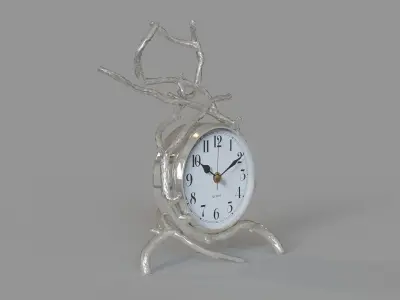 Twig Clock Nickel 3D model