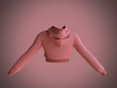 crop hoodie 3D model