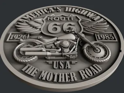 3d STL models for CNC router Route 66 3D model
