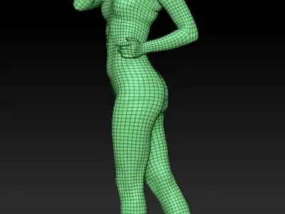 Female sport 07 Low-poly 3D model