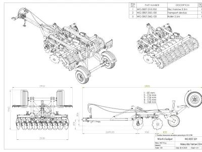 WG 0007 - Complete range of 6 semi-mounted heavy disc harrow  3D model