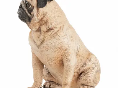 Pug dog figurine 3D model