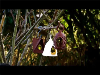 Bird feeder set 3D print model