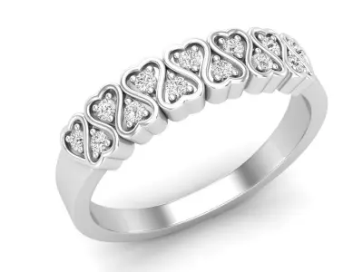 AV 668 Diamond Heart Shape Promise Engagement Ring 3D print model