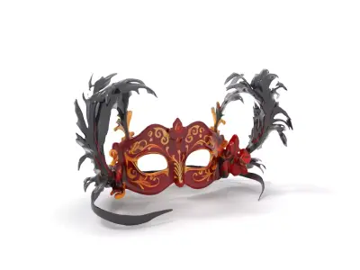 Elegant Venetian Mask model pack Low-poly 3D model