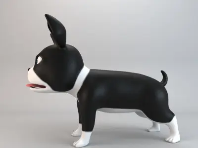 Cartoon Dog Iggy Low-poly 3D model