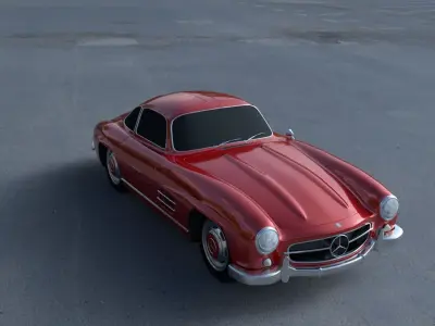 Rigged Mercedes 300SL W198 HDRI 3D model