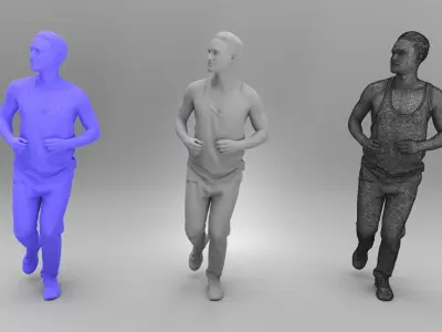 Running young man 388 Low-poly 3D model
